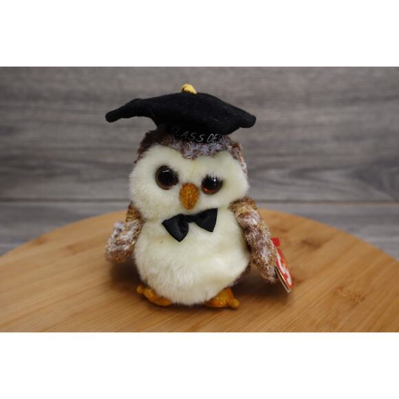 TY Beanie Babies 5.5” Plush Smarter Owl Graduation With Tags Class Of 2002 - Picture 1 of 16